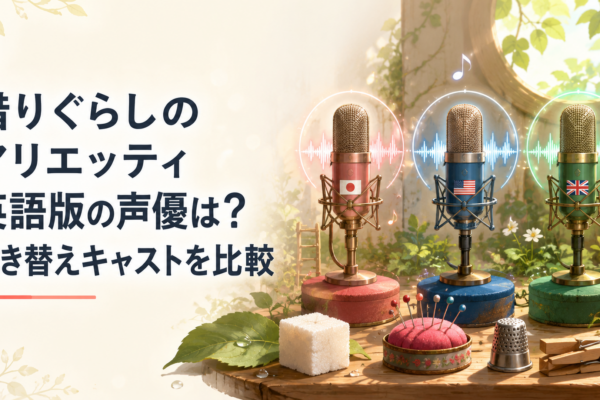 日本語版と米国版と英国版のアリエッティの声を比較するイメージ