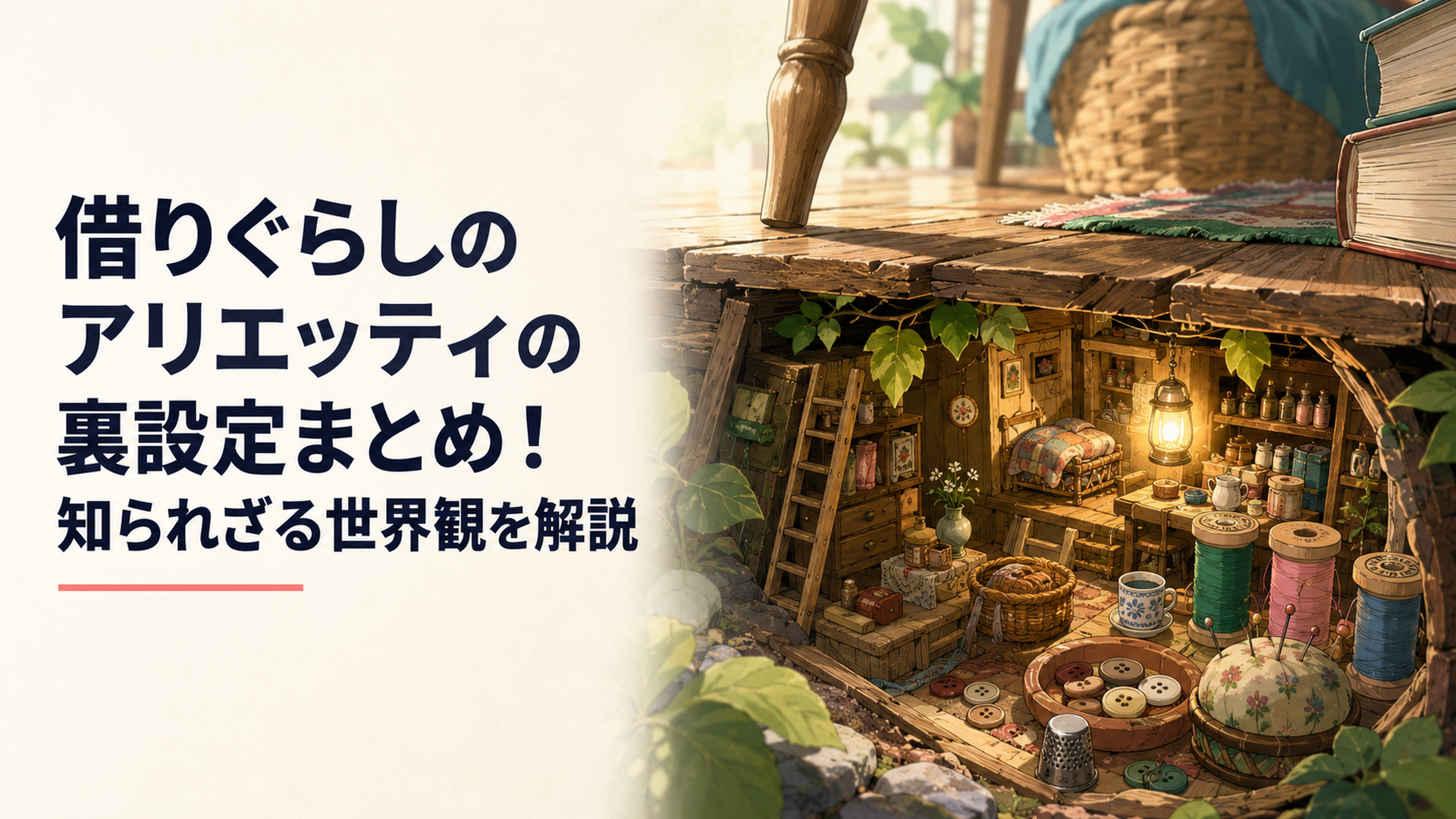 古い屋敷の床下に作られた小人の家とアリエッティの世界