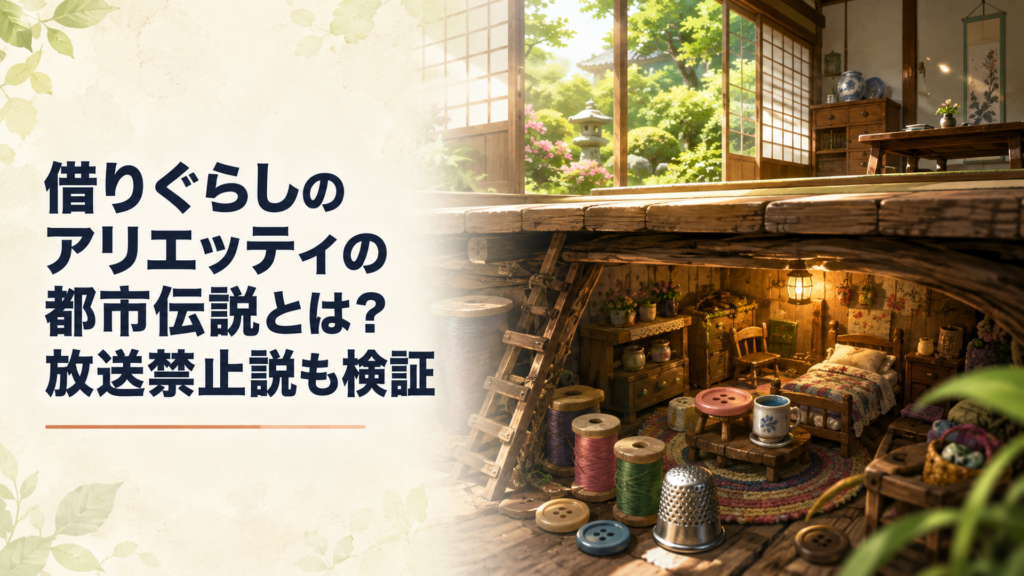 小さな小人の家と大きな屋敷を対比した幻想的な風景