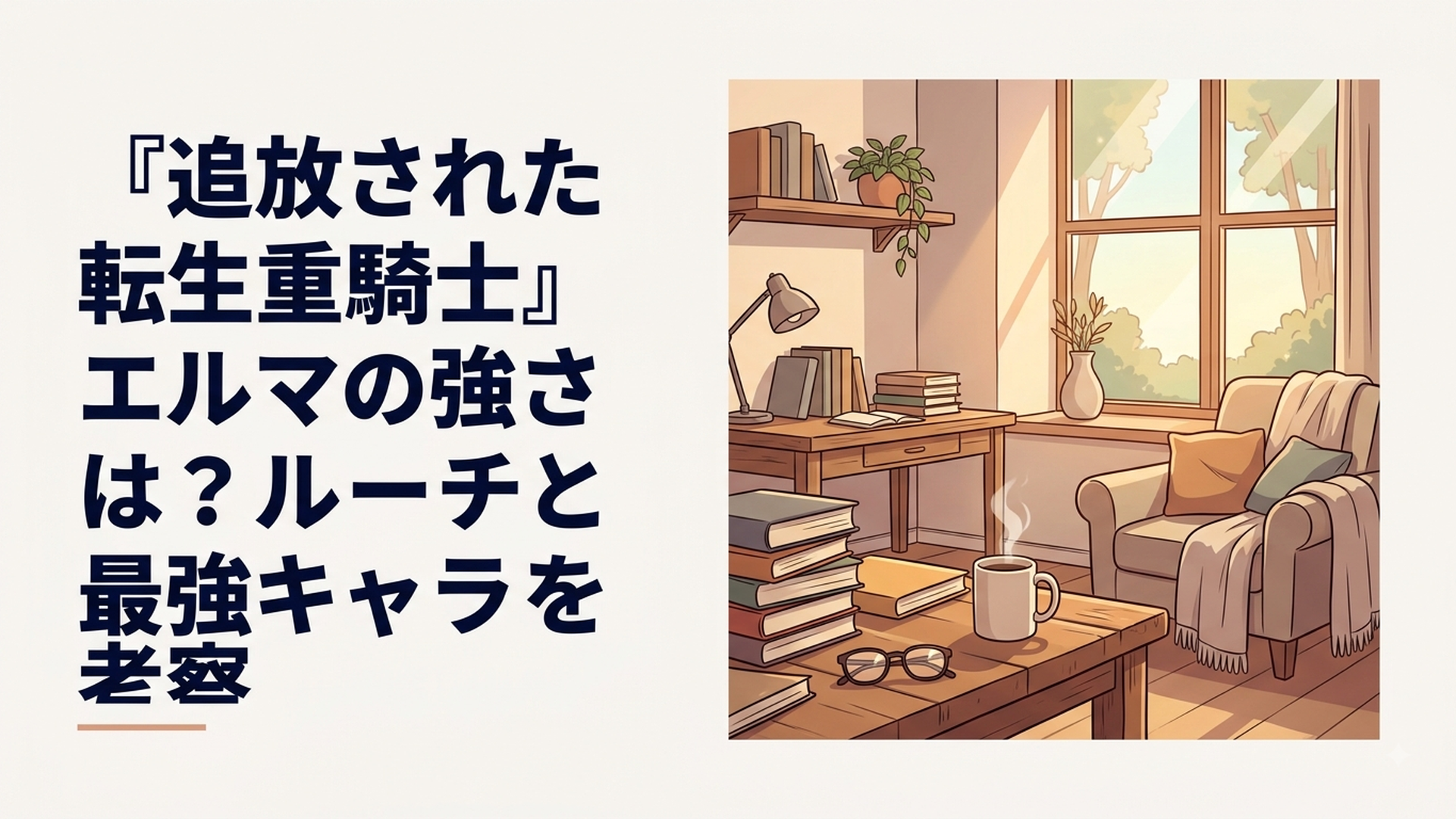 巨大な盾と重厚な鎧の周囲にスキルツリーや装備データを思わせる光が浮かび、重騎士エルマの強さを象徴するシーン
