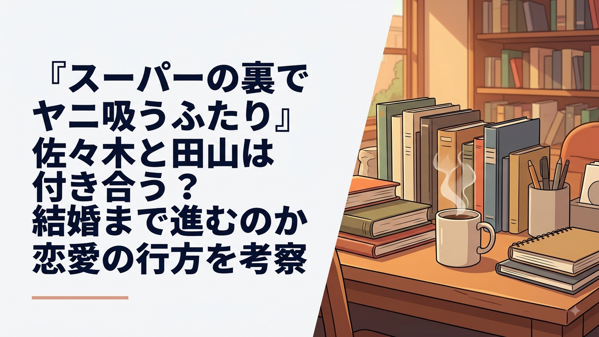 スーパー裏の喫煙所で並んで煙草を吸いながら少し意識し合う佐々木と田山