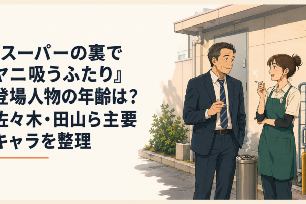 スーパーの裏の喫煙所で世代の違う佐々木と田山が自然に話している様子