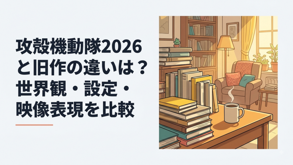2026年版攻殻機動隊と1995年映画版やSACを比較する未来都市サイバーパンクのイメージ