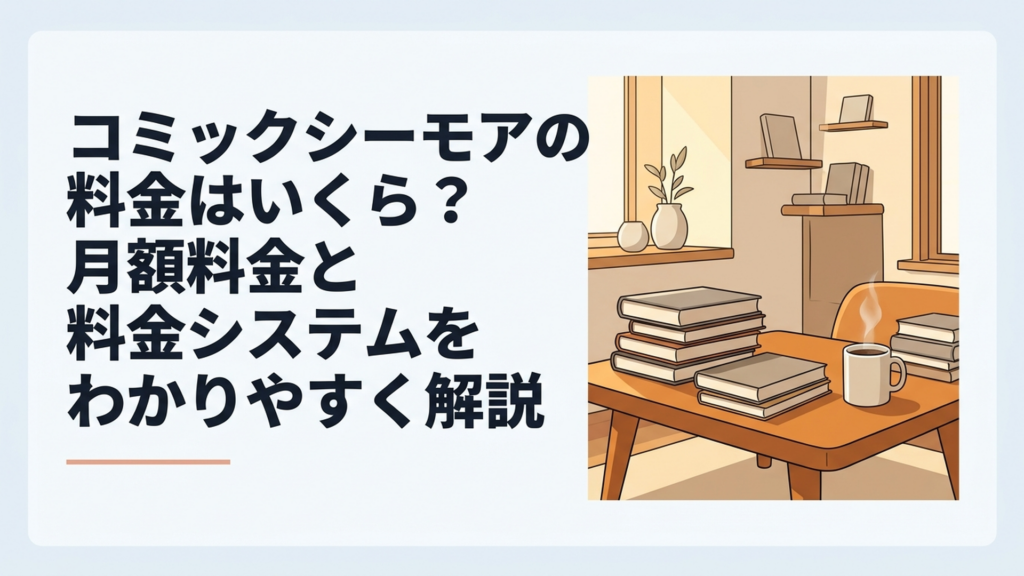 スマートフォンでコミックシーモアの料金プランを比較している様子