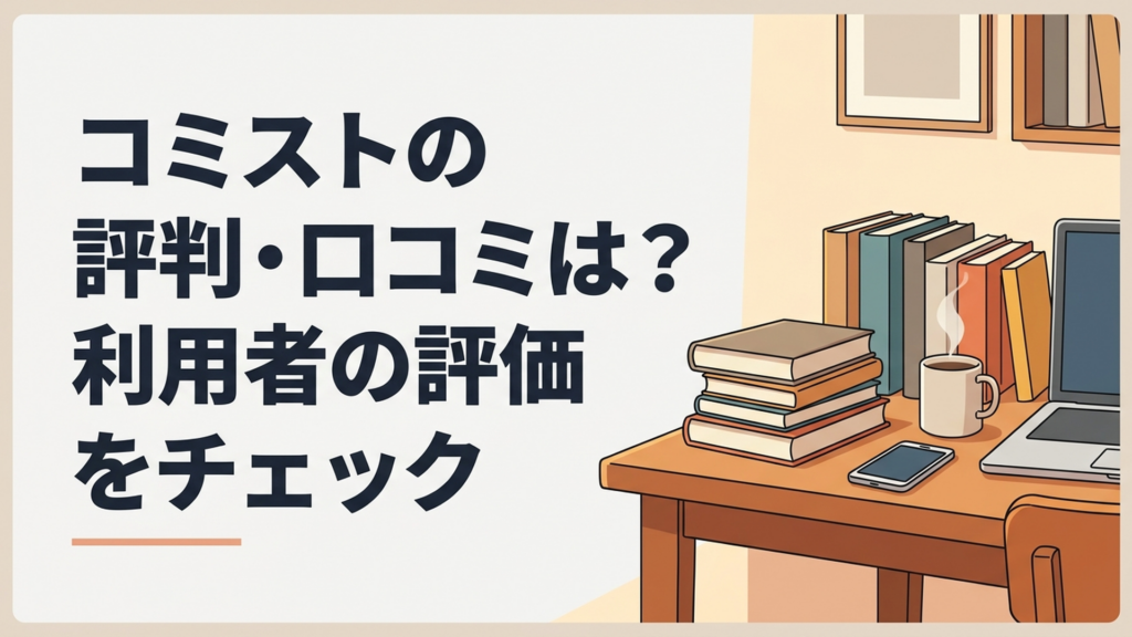 スマホとパソコンを前にコミストの料金やポイント期限と解約条件を確認する漫画好きの男性