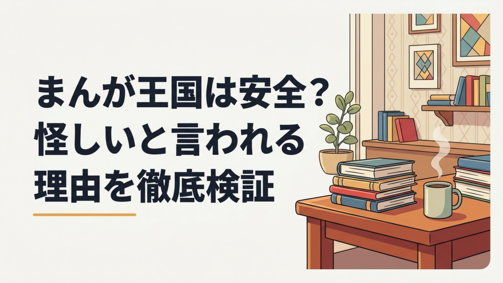 スマートフォンでまんが王国の安全性や料金条件を確認する漫画好きの男性