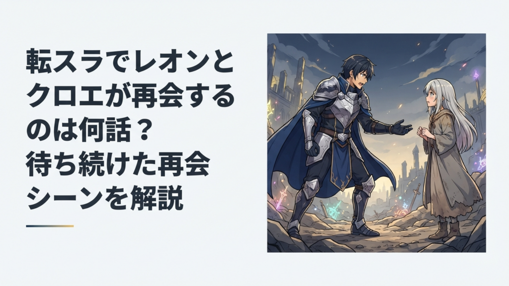 長い年月クロエを探し続けたレオンが戦場でついに彼女と直接対面する緊迫したファンタジーシーン
