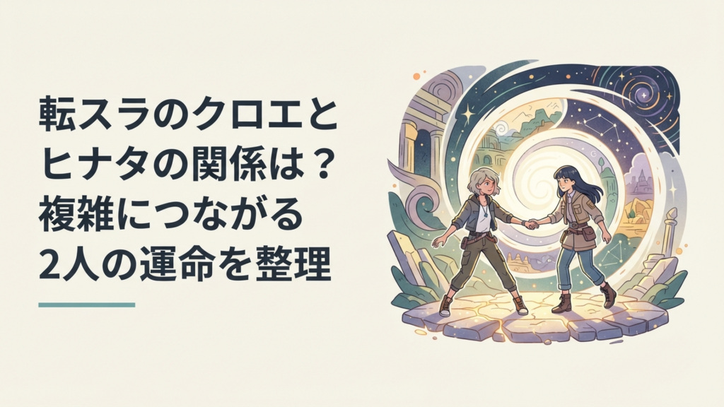クロエとヒナタが時間をさかのぼり勇者クロノアの歴史へ踏み出す幻想的な場面