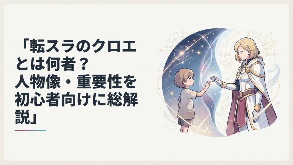 幼いクロエと成長した勇者クロノアの姿が時空を隔てて向かい合う幻想的な場面