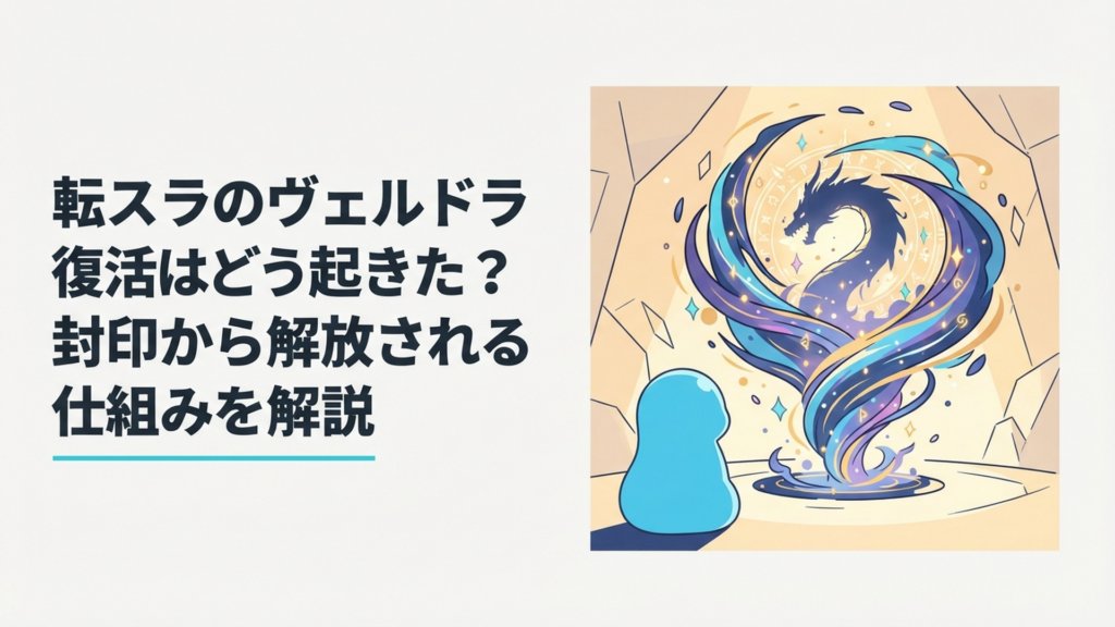 リムルの前に復活した暴風竜ヴェルドラをイメージした幻想的な場面