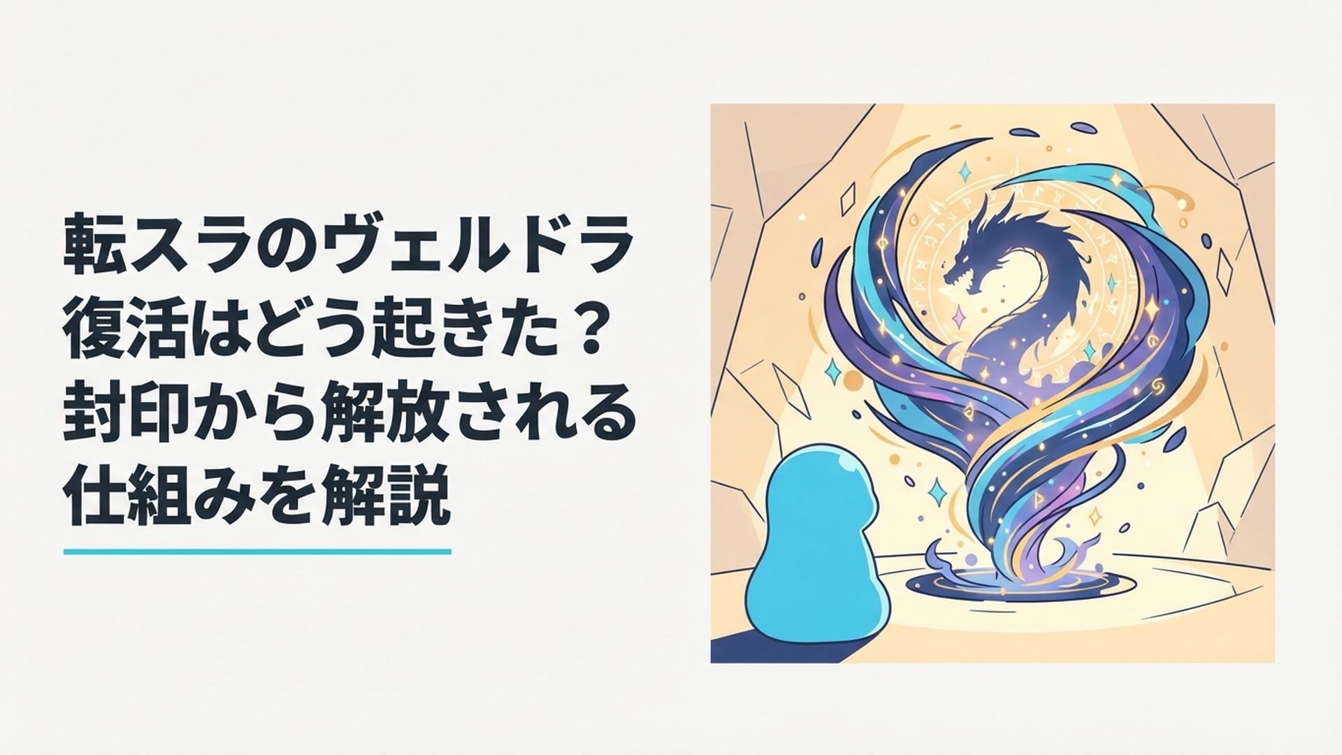 リムルの前に復活した暴風竜ヴェルドラをイメージした幻想的な場面