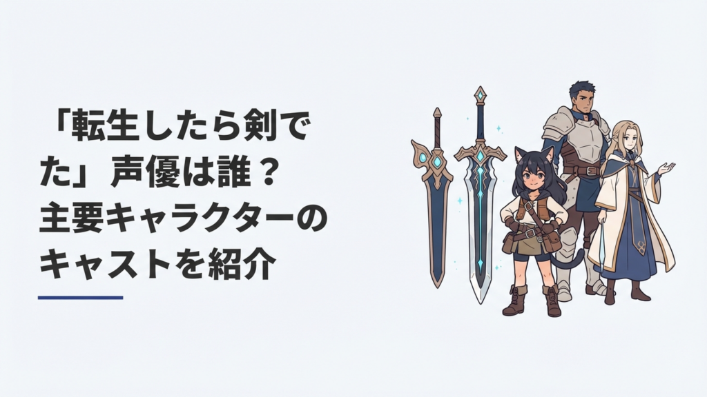 師匠である剣と黒猫族の少女フランを中心に主要キャラクターたちが並ぶ異世界ファンタジーのイメージ