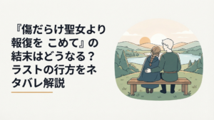 すべての報復を終えたルーアとスウェンが寄り添い穏やかな未来を見つめる場面