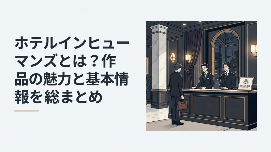 夜の殺し屋専用高級ホテルで二人のコンシェルジュが事情を抱えた宿泊客を迎えるミステリアスなシーン
