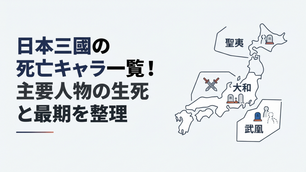 三国に分裂した近未来日本を背景に大和・聖夷・武凰の死亡人物を整理するイメージ