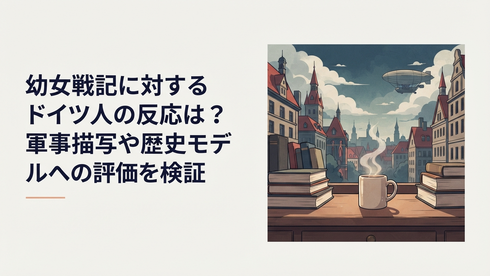 第一次世界大戦風の架空帝国軍と航空魔導師を背景に幼女戦記へのドイツ語圏の反応を考察するイメージ