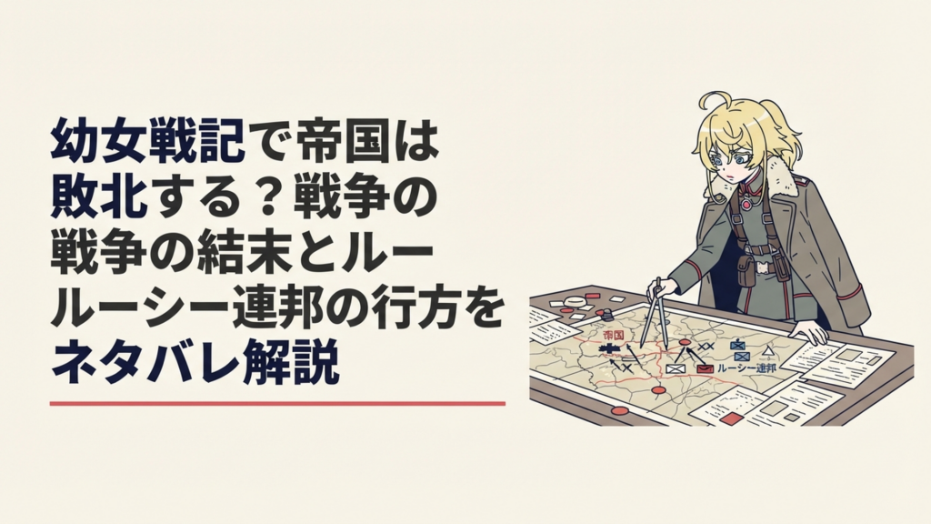 戦場地図を前に帝国とルーシー連邦の戦況を分析する金髪の航空魔導士