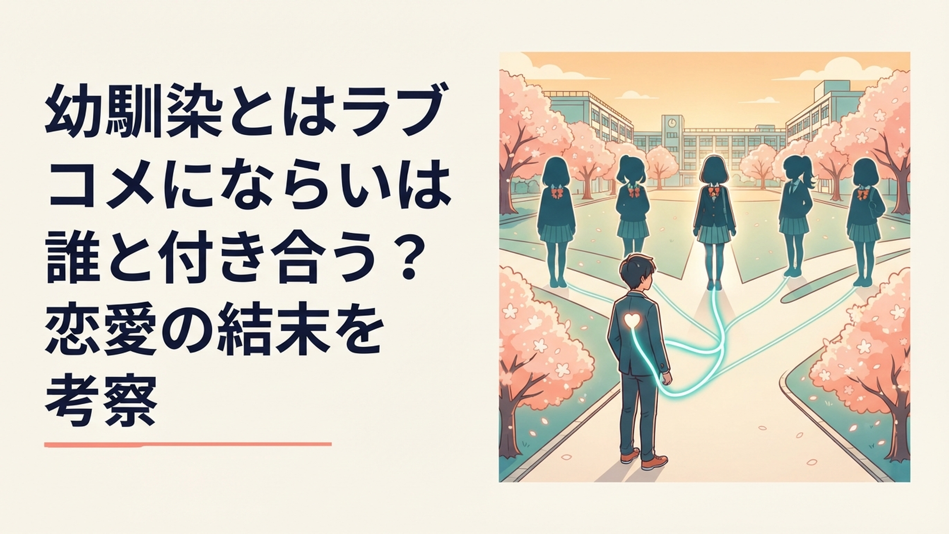 幼馴染5人との恋に悩むえーゆーと、その先で選ばれるるなこを象徴する青春ラブコメの場面