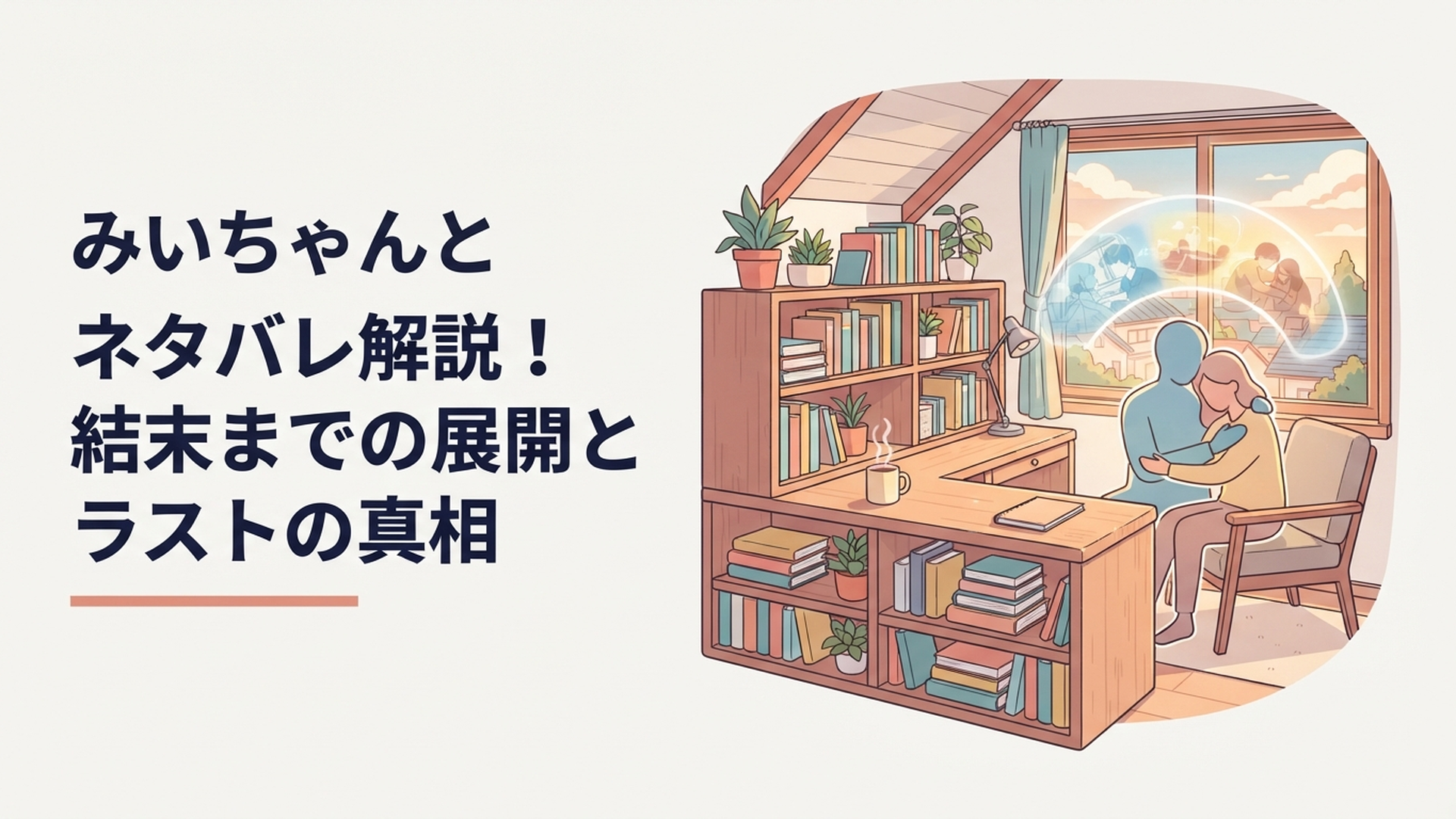 みいちゃんと山田さんの結末と二人の記憶が重なる最終回をイメージした漫画風シーン