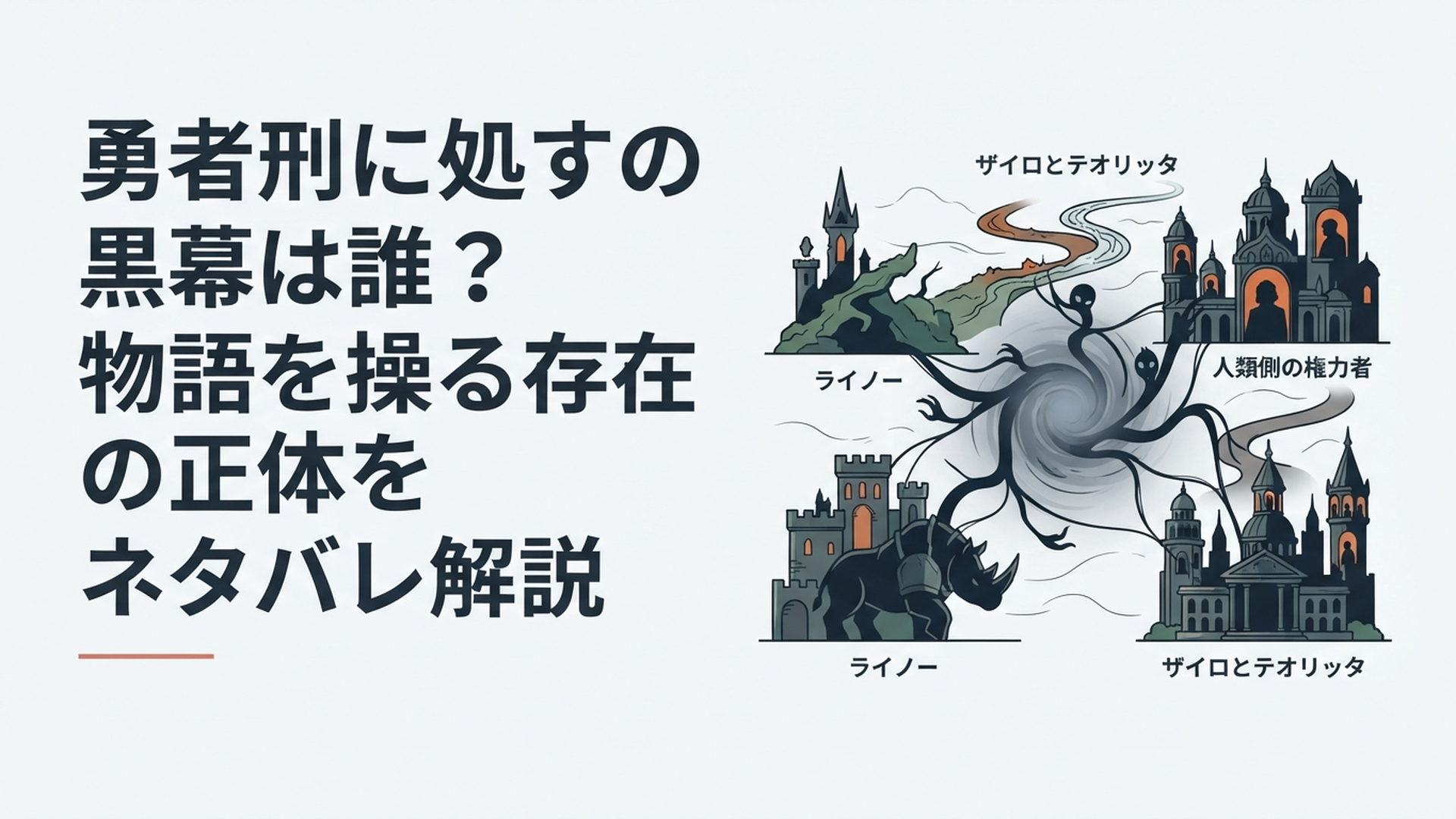 ザイロとテオリッタの背後でライノーや人類側の権力者と魔王現象の思惑が交錯するダークファンタジー世界